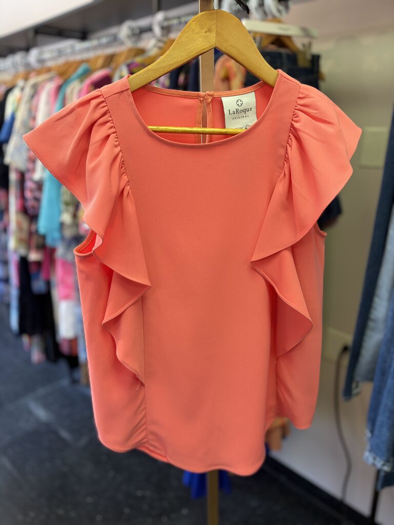 Laroque - Flutter Sleeve Top - Salmon