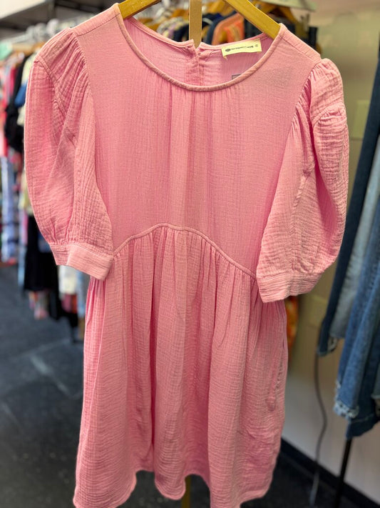 The Impeccable Pig - Gauze Swing Dress in Pink