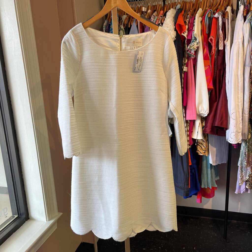 Julie Brown - LS White Scallop Dress