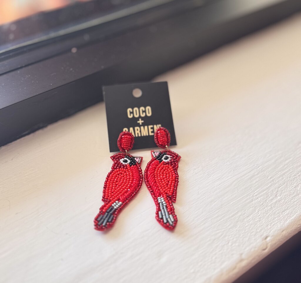 Coco+Carmen NWT - Beaded Cardinal Earrings