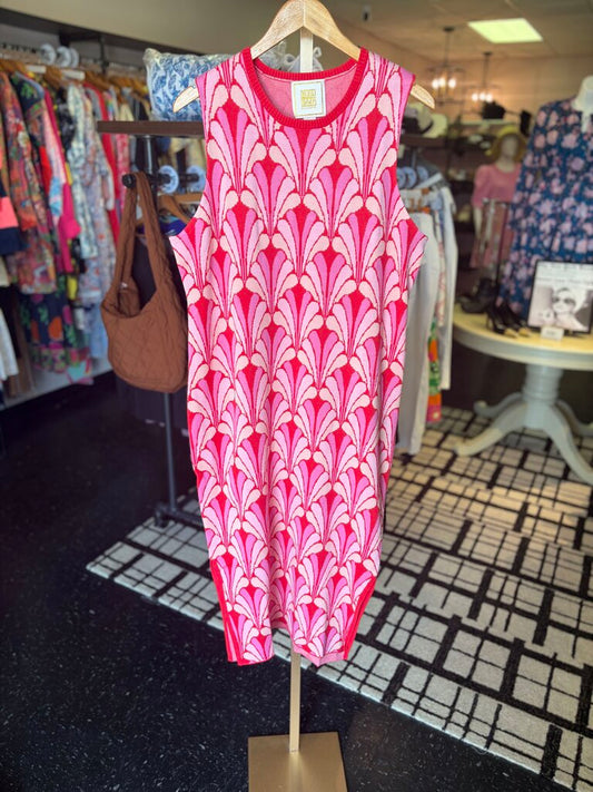 Emily McCarthy-NWT- Simone Sweater Dress in Scallop Print