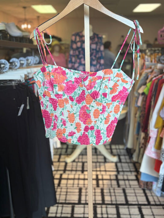 WAYF- NWT - Smocked Floral Tank