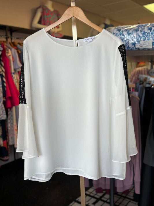 Calvin Klein LS Blouse - White