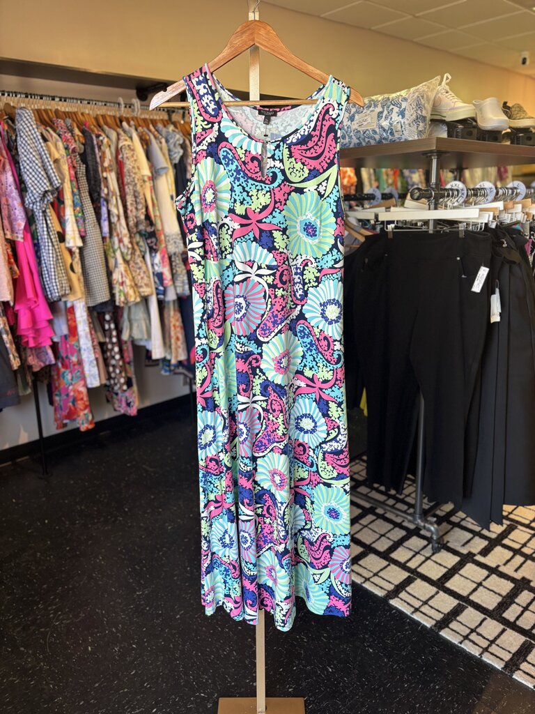 Talbots-NWT-Filigree Floral Jersey Maxi Dress