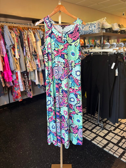 Talbots-NWT-Filigree Floral Jersey Maxi Dress
