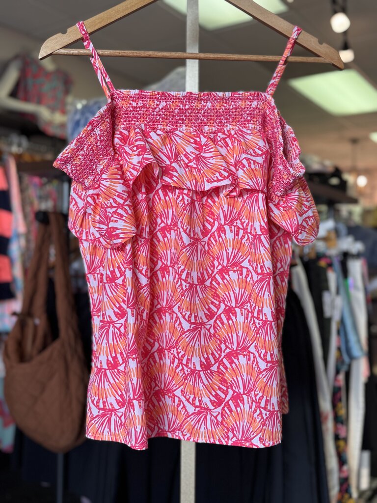 Vineyard Vines -Ruffled Shell Print Top