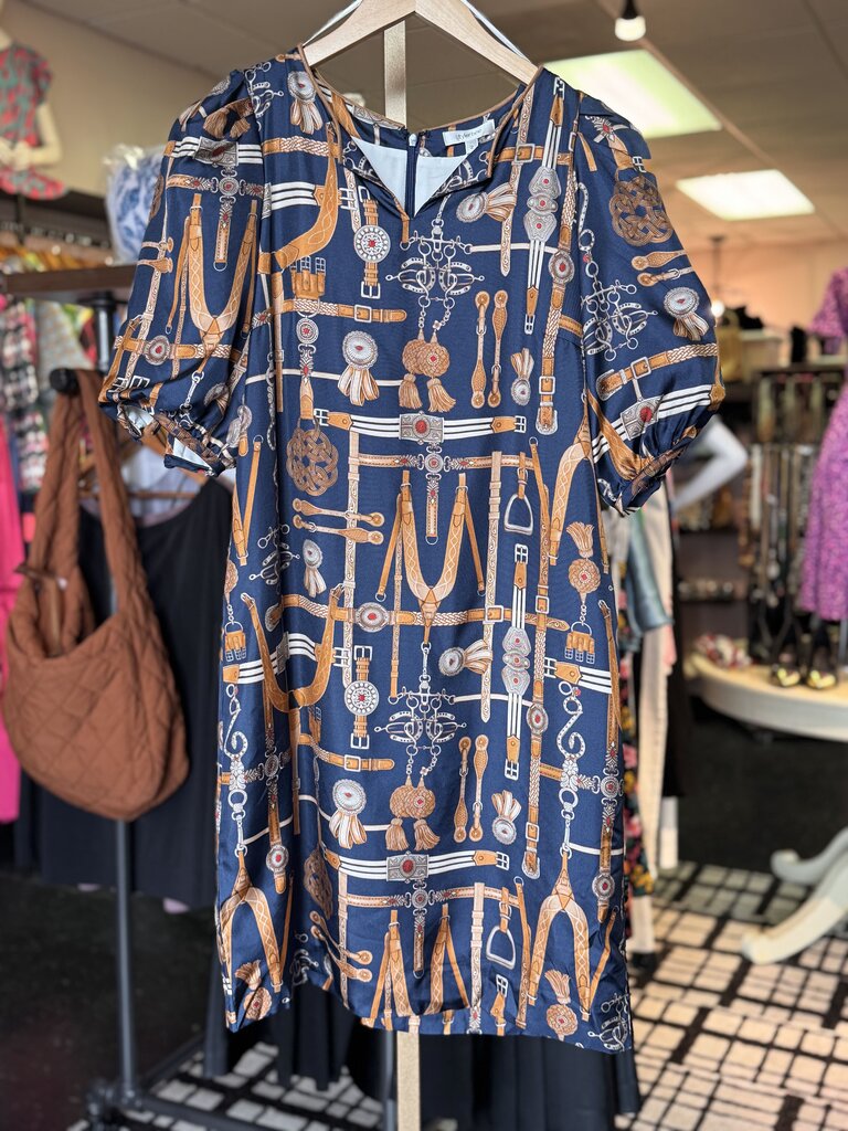 Tyler Boe-NWT Audrey Silk Dress w. Equestrian Print