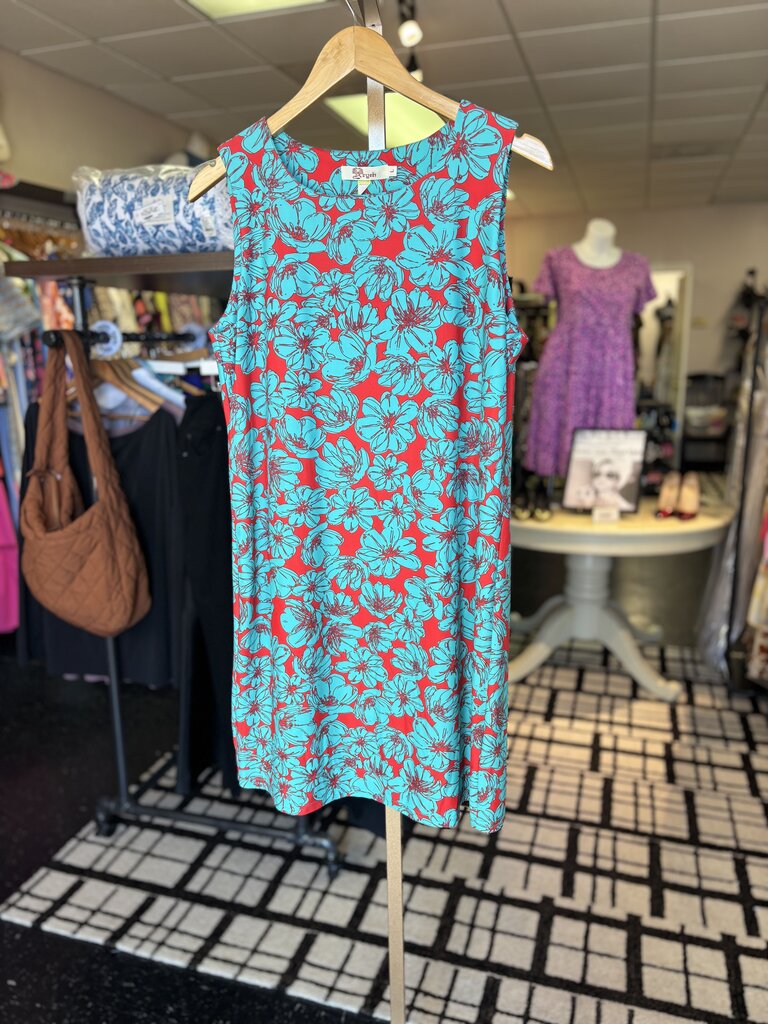 Aryeh - Sleeveless Dress with Floral Print - Red
