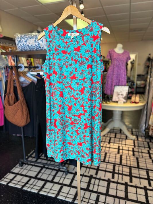 Aryeh - Sleeveless Dress with Floral Print - Red