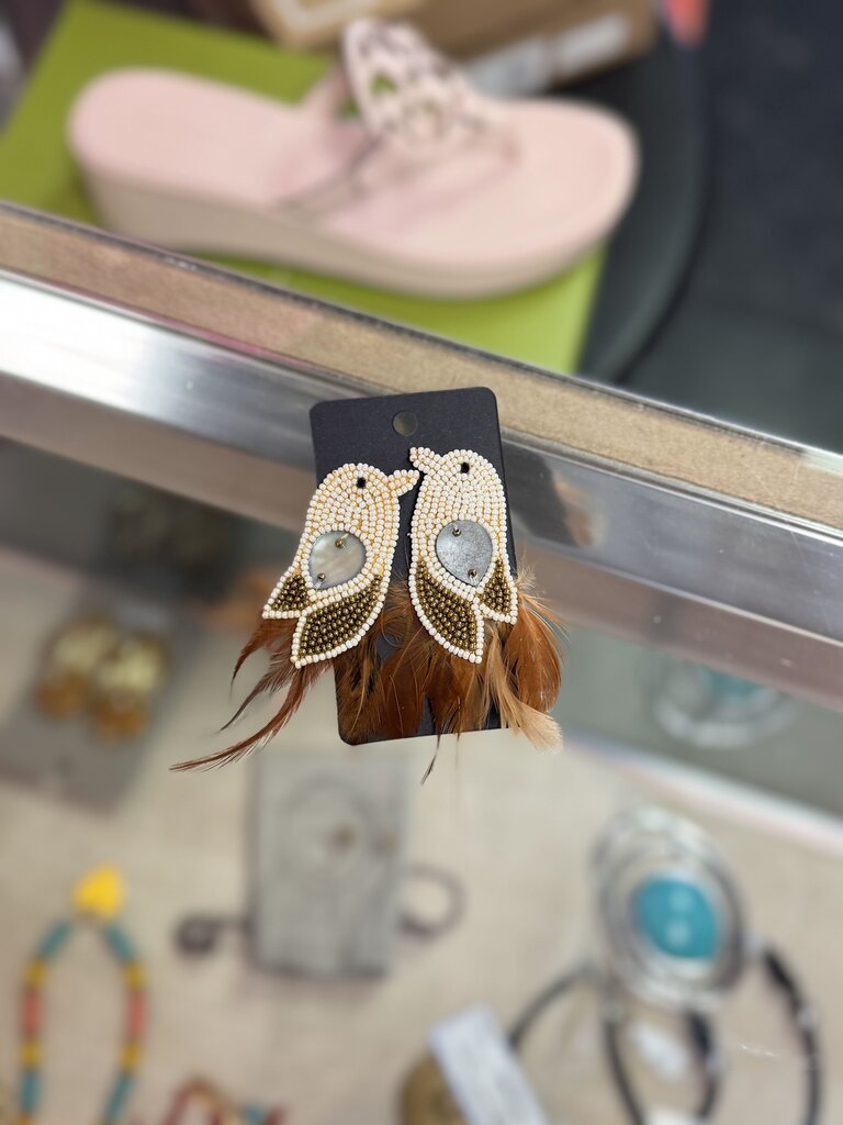 Beaded Bird Earrings