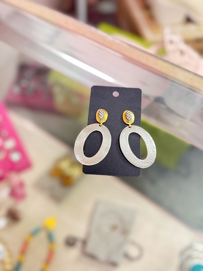 Brighton- Ferrara Artisan Two Tone Drop Earrings