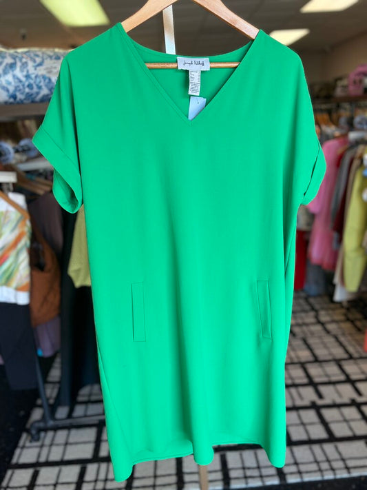 Joseph Ribkoff - Flowy Shirt Dress in Kelly Green