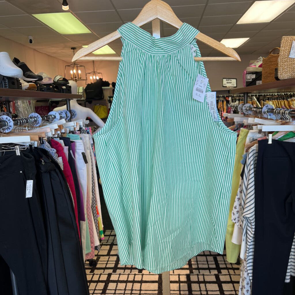 J.Crew - NWT- Green & White Striped Top