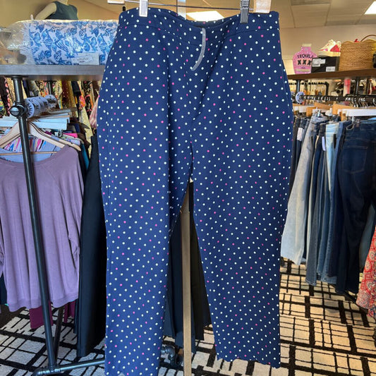 Talbots - Polka Dot Knit Pants - Navy