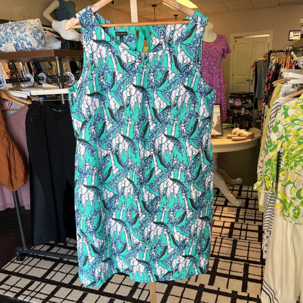 Talbots- Giraffe Print Sleeveless Shift Dress