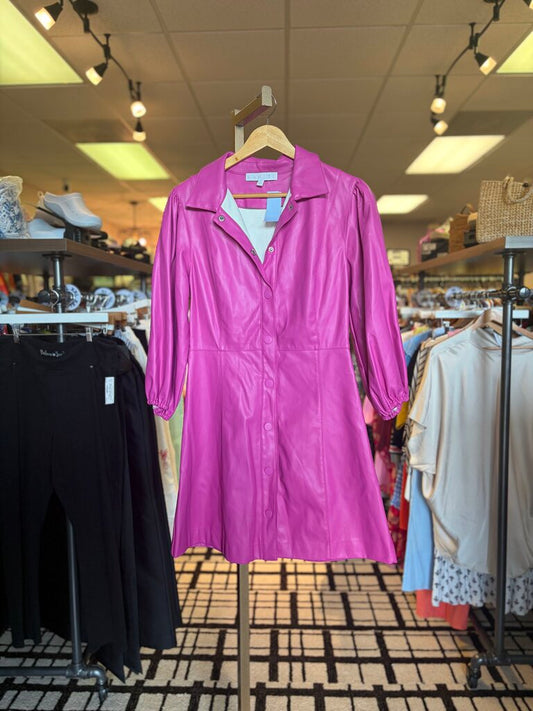 Karlie-Pink Faux Leather Jacket