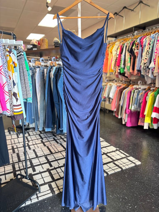 B. Darlin - Navy Occasion Dress with Lace Back Detail - Navy