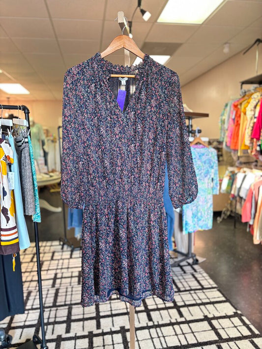 J.Crew- LS Floral Chiffon Mini Dress