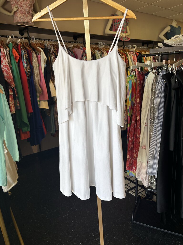 Susana Monaco - White Mini Dress w. Ruffled Layer