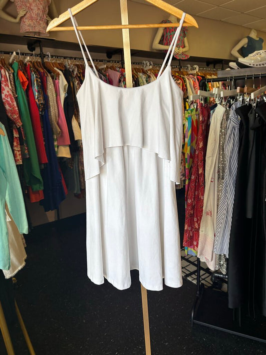 Susana Monaco - White Mini Dress w. Ruffled Layer