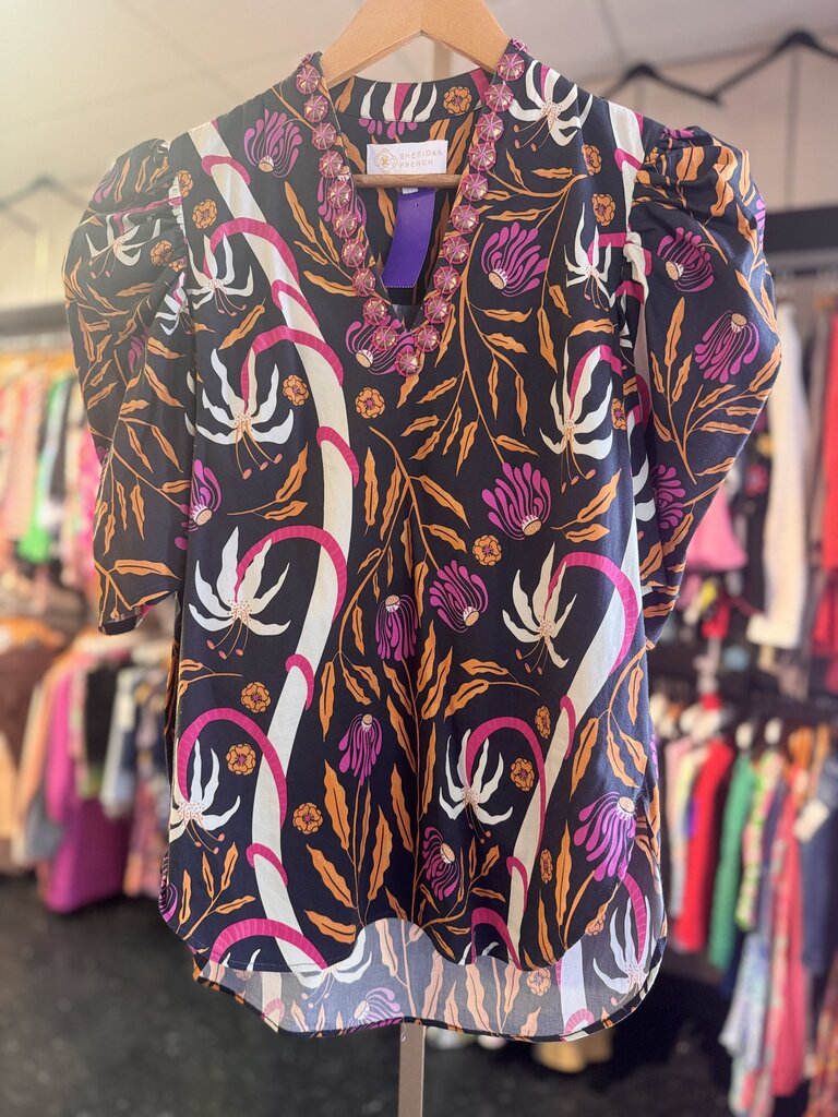 Sheridan French-Natalie Blouse in Multi Botanical Print