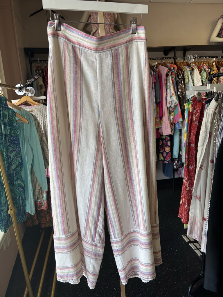 Amanda Uprichard-Lagenlook Positano Stripe Linen Pants