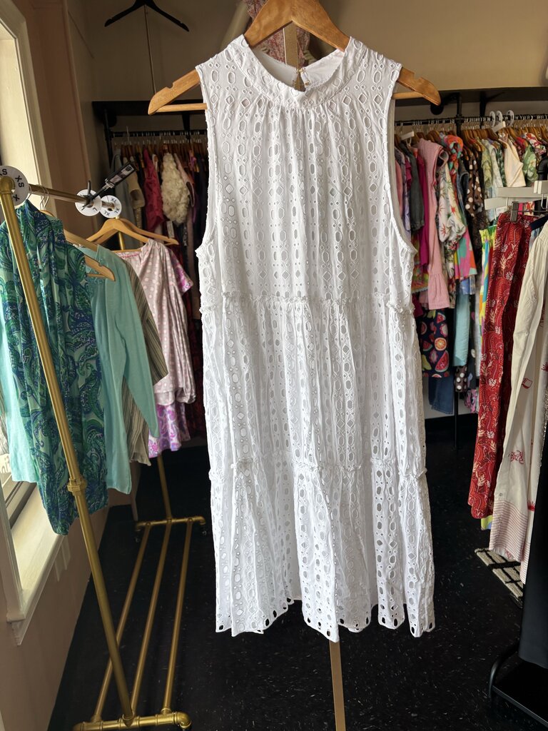 Lilly- NWT - Indira Dress in Eyelet Resort White
