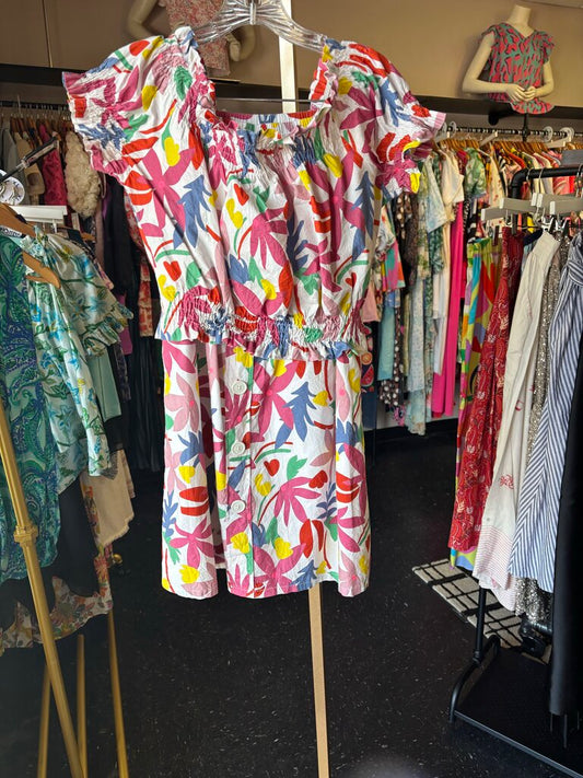 Compania Fantastica- Colorful Floral Top & Skirt Set