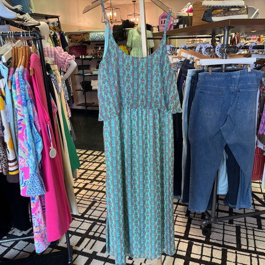 VTG Christine V - Colorful Maxi Dress w. Ruffle Detail