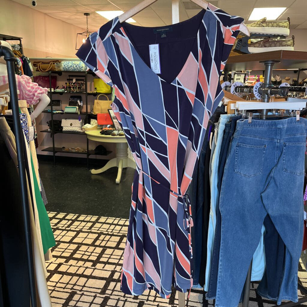 Banana Republic- Geometric Print Silk Blend Mini Dress