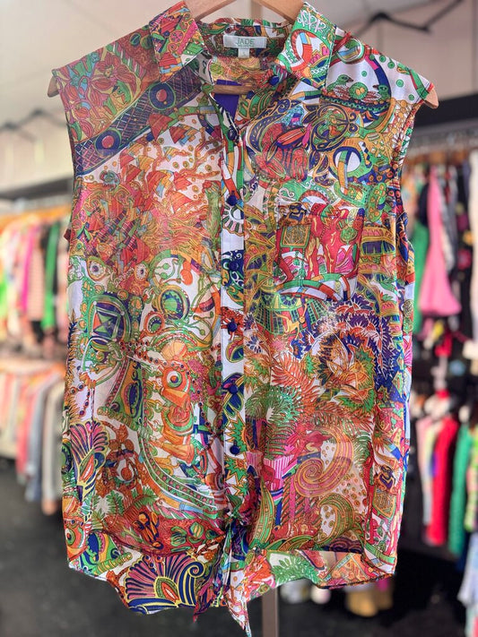 Jade Melody Tam - Colorful Button Down Blouse