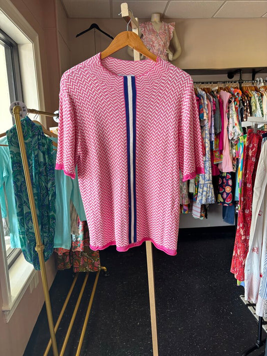 Collection by Cezele-Zig Zag Sweater - Pink