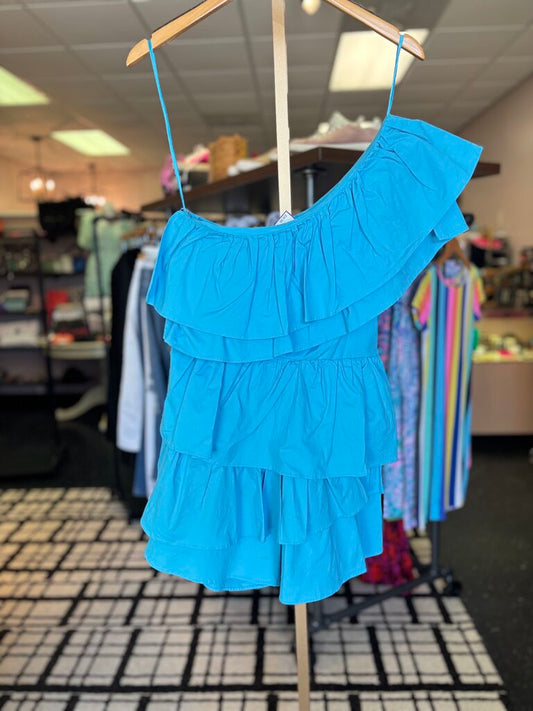 Do+Be - One-Shoulder Tiered Mini Dress - Blue