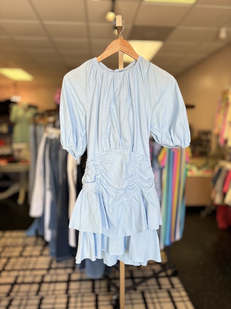 Hello Molly - Open Back Mini Dress in Blue