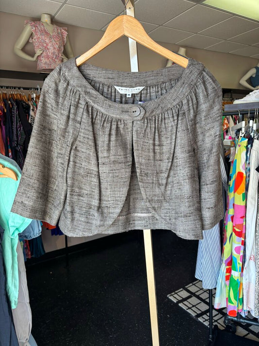 VTG - Trina Turk - Silk Cropped Jacket - Gray