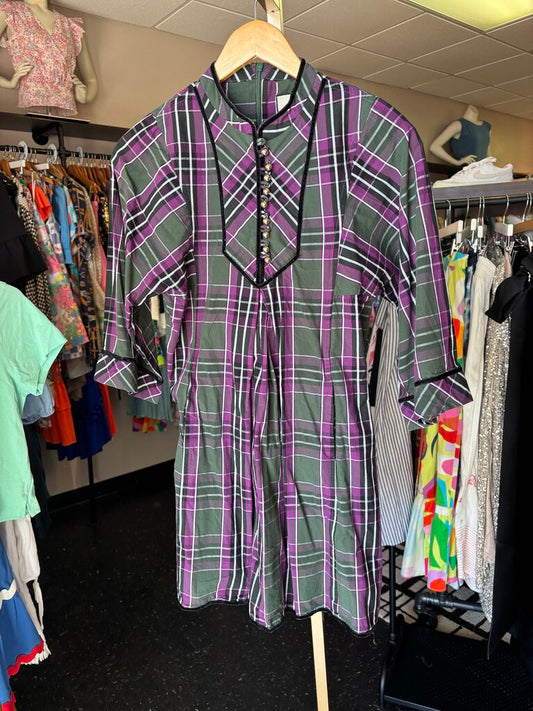 Tuckernuck - Green/Purple Plaid Mini Dress
