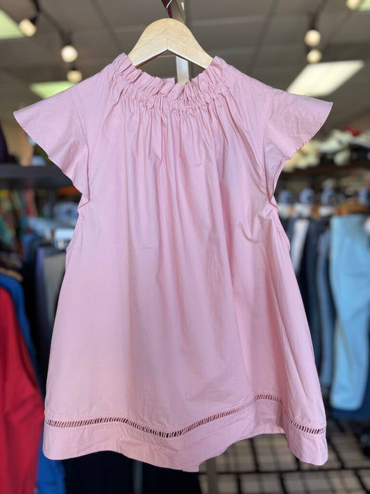 Impeccable Pig- Flutter Sleeve Blouse in Pink