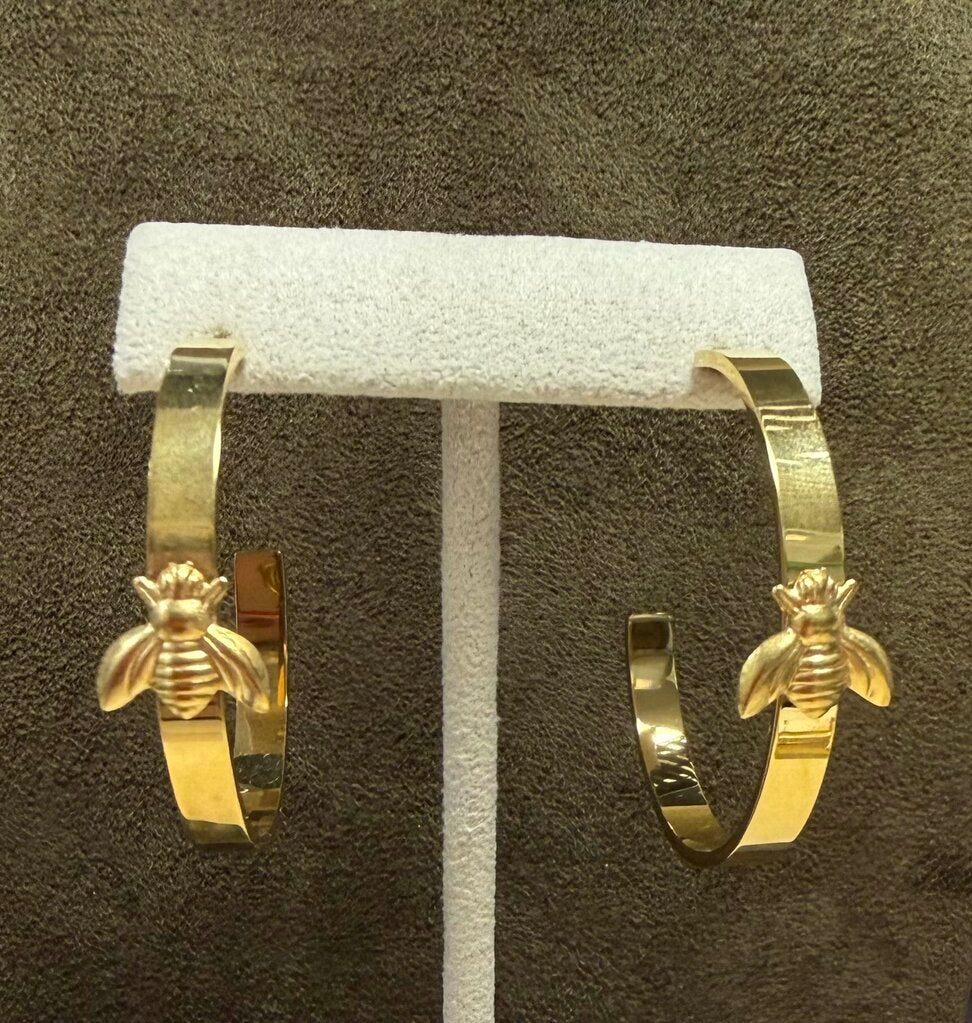 Susan Shaw - Bee Hoop Earrings