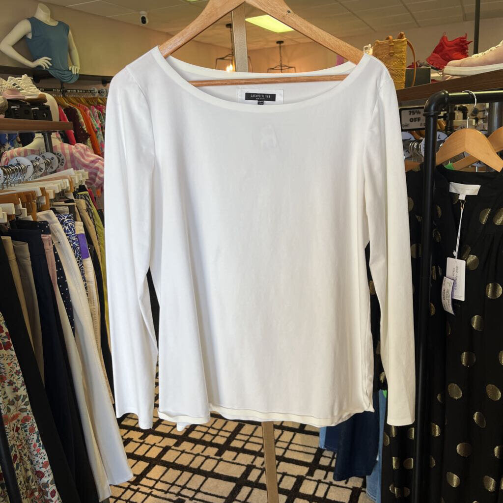 Lafayette 148 - Boatneck Top LS - White
