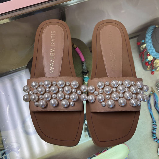 Stuart Weitzman - Goldie Leather Slide Sandals