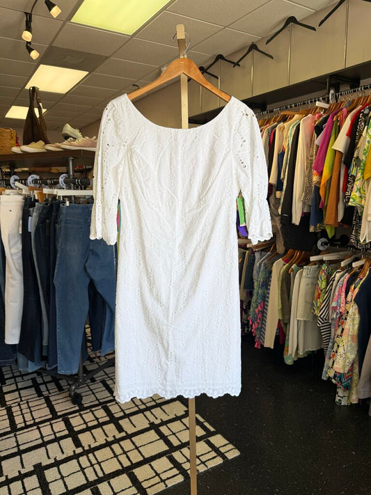 Lilly NWT- Shayna Dress Eyelet in Classic White