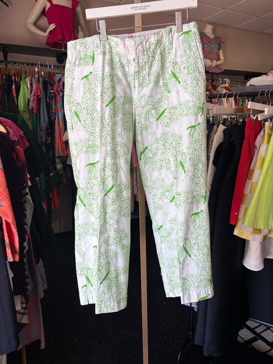 VTG Lilly Pulitzer - White Knit Crops w. Butterfly Embroidery