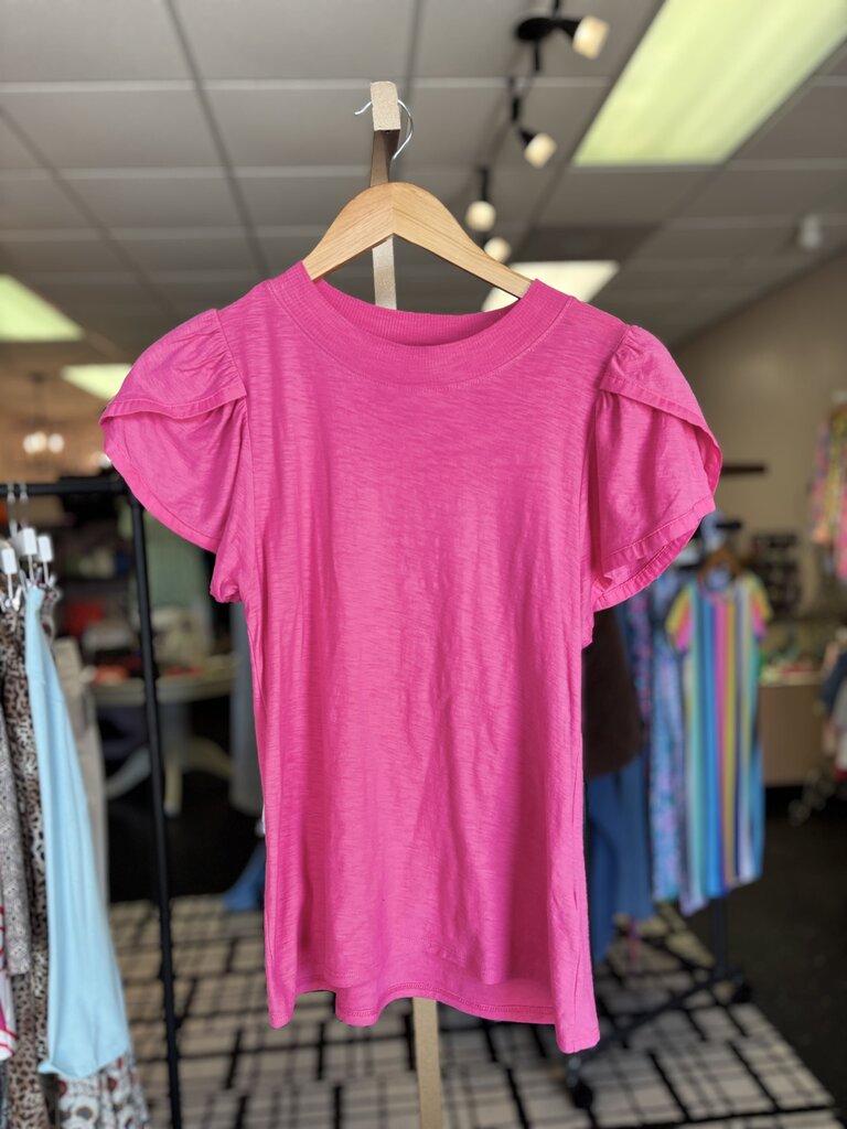 Nation LTD -Kennedy Top w. Tulip Sleeve in Girl Crush