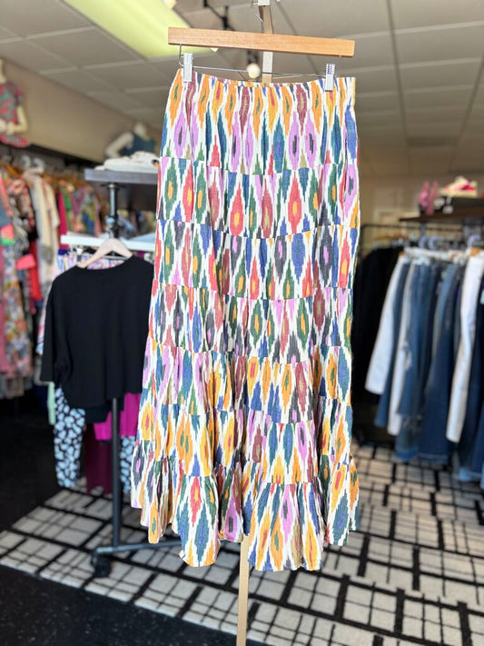 La Plage - Jaipur Maxi Skirt - Woven Ikat Multi