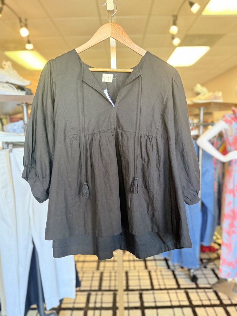 Marea - Peasant Top - Black