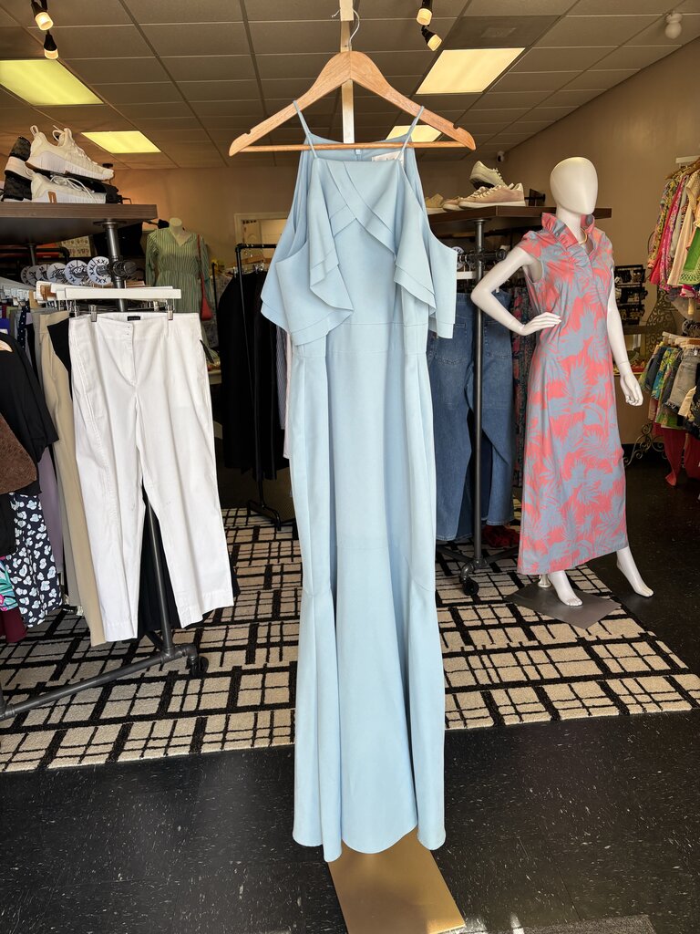 Nicole Miller - Blue Cold Shoulder Mermaid Dress in Dusty Blue