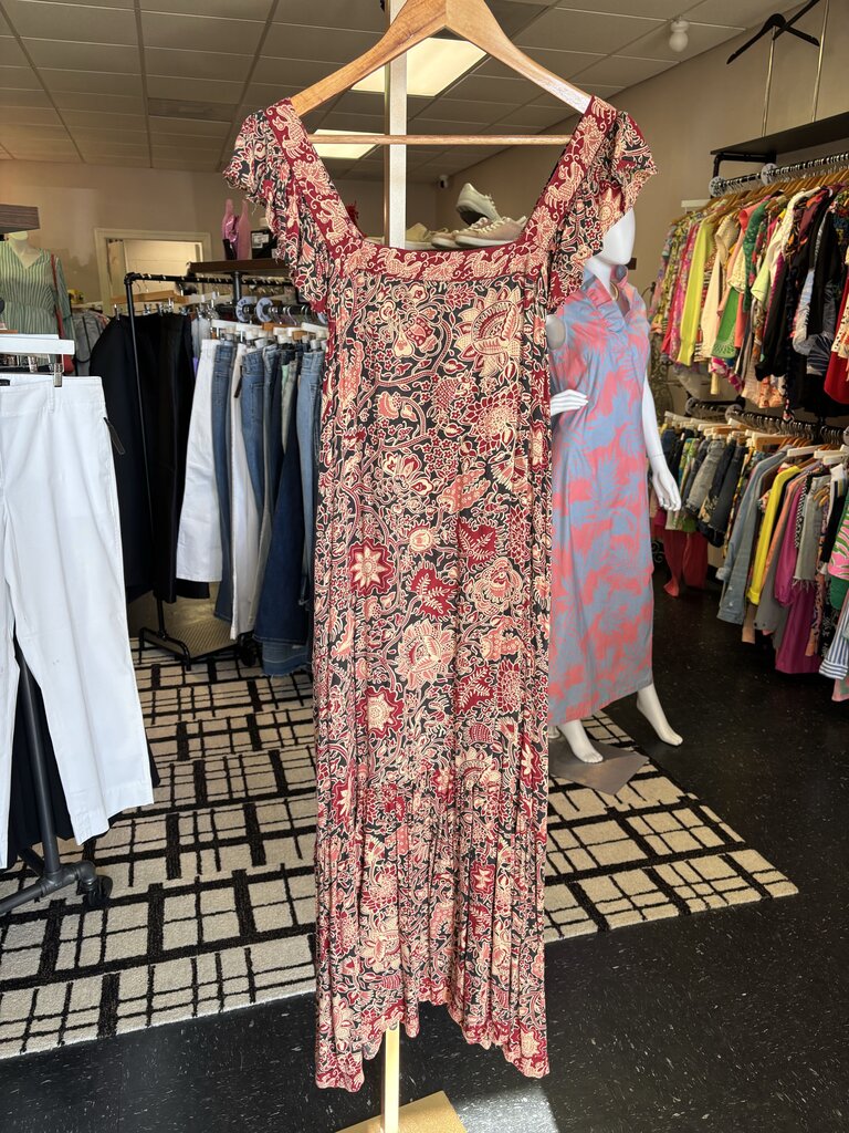 Love the Label - Flutter Sleeve Floral Maxi Dress