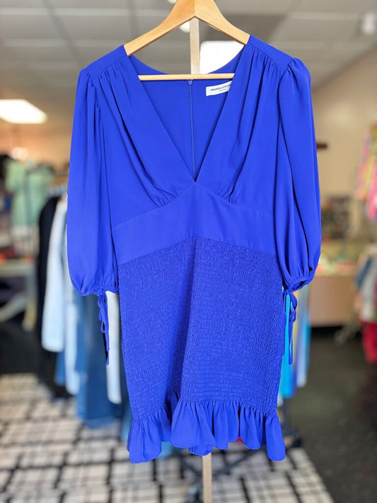 Amanda Uprichard - 3/4 Sleeve V Neck Mini Dress in Purple