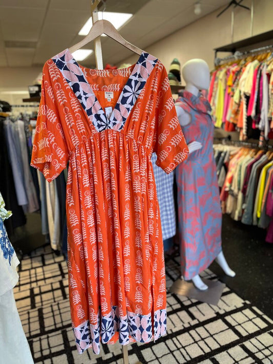 Marea - Printed V-Neck Maxi Dress