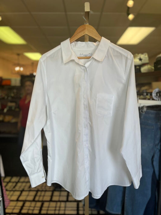 Foxcroft - Button Down Top - White